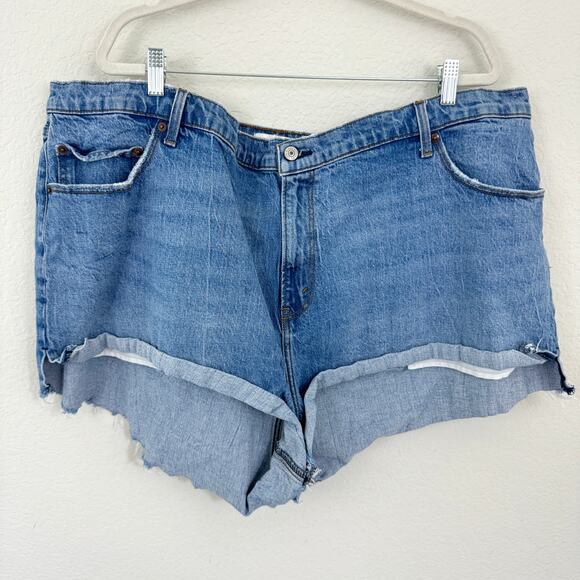 Abercrombie & Fitch Women The Mom Short High Rise Size 37 / 24 Curve Love Blue - Picture 1 of 6